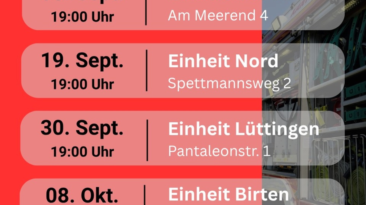 FW Xanten: Feuerwehr Xanten lädt zu offenen Dienstabenden ein - Foto: presseportal.de