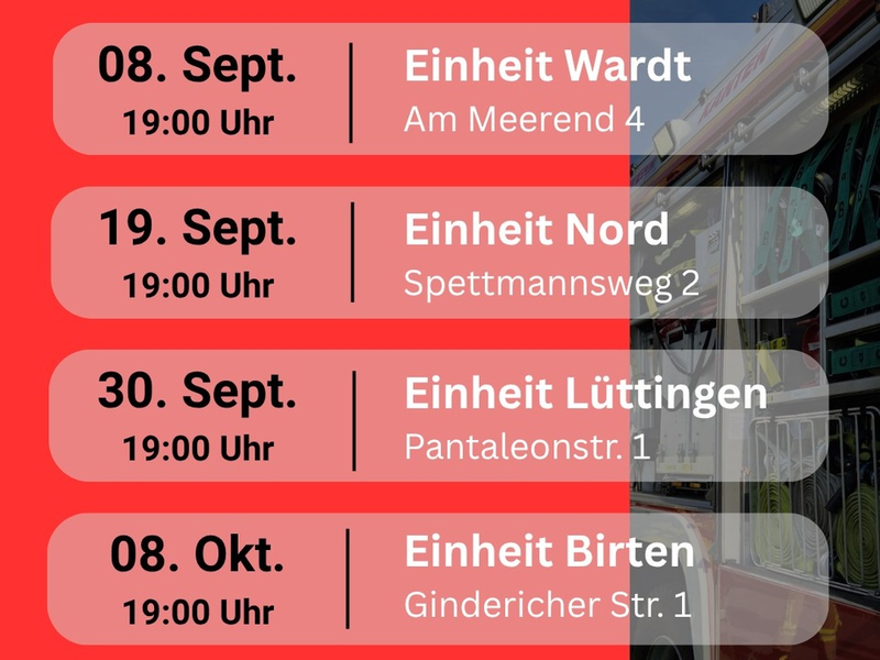 FW Xanten: Feuerwehr Xanten lädt zu offenen Dienstabenden ein - Foto: presseportal.de