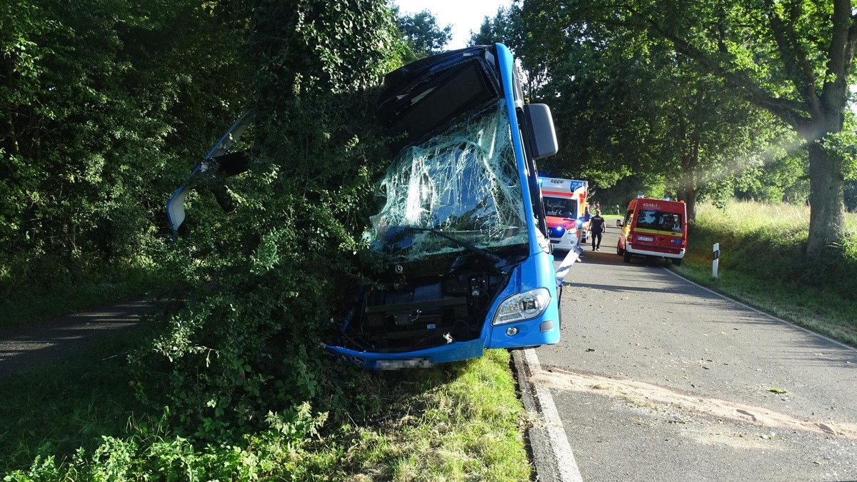 POL-KI: 250814.2 Hohwacht: Linienbus verunfallt - eine Person leicht verletzt - Foto: presseportal.de