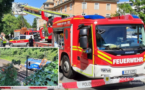 Bundespolizeidirektion München: 49-Jähriger stürzt ins Gleis Steiler Abhang erschwert Bergung - Foto: presseportal.de