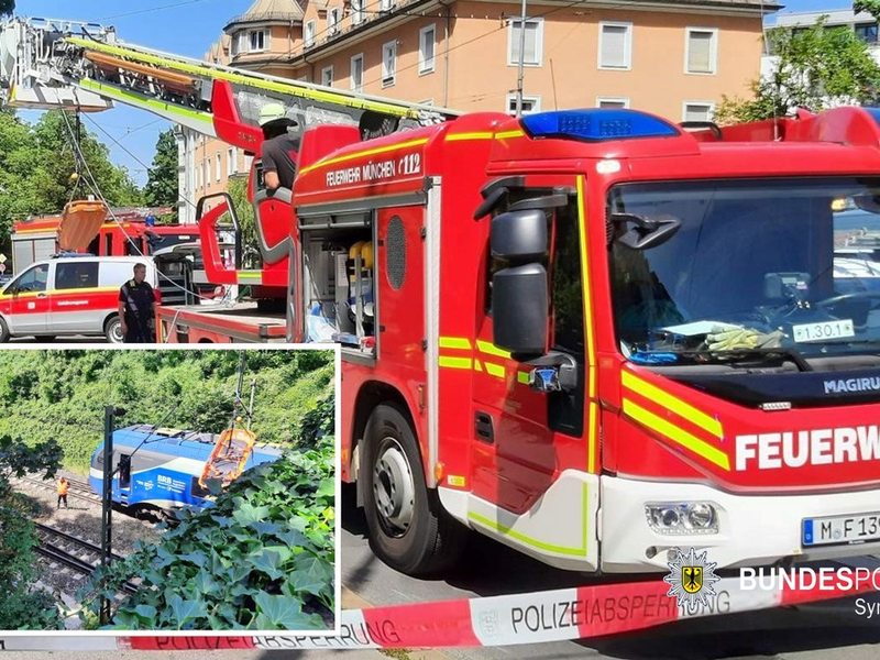 Bundespolizeidirektion München: 49-Jähriger stürzt ins Gleis Steiler Abhang erschwert Bergung - Foto: presseportal.de