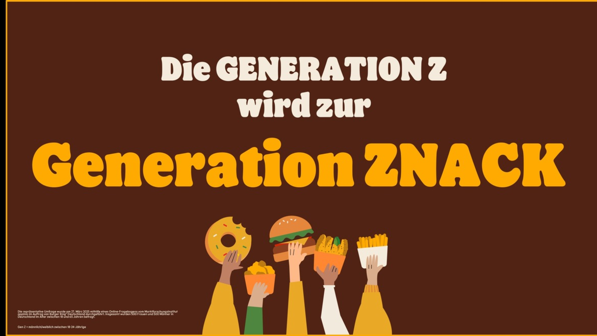 Esskultur im Wandel: Die Generation Z wird zur Gen Znack/ Aktuelle Umfrage von Burger King® Deutschland zeigt, wie junge Deutsche das Snacken neu definieren - Foto: presseportal.de