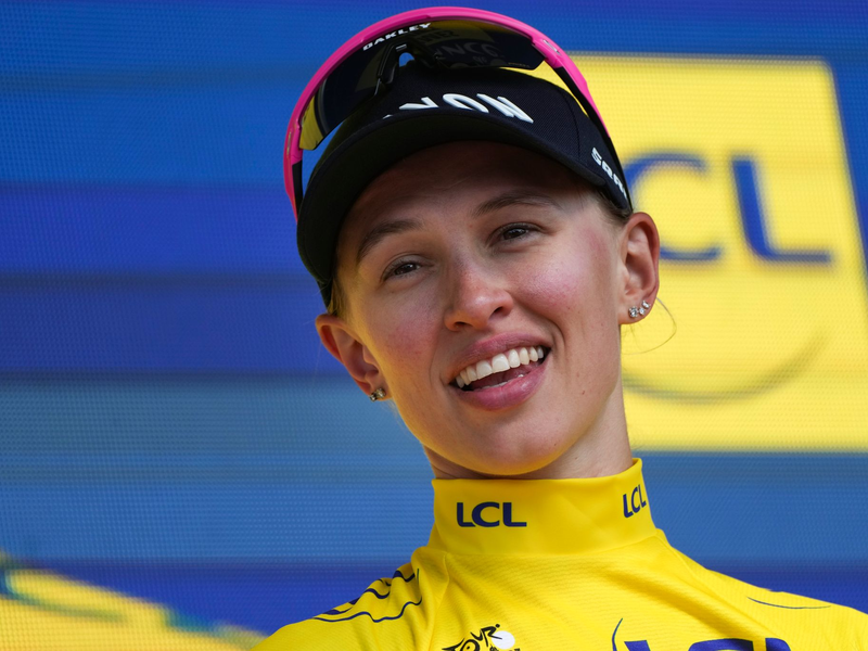 Katarzyna Niewiadoma startet nun nicht bei der Tour de Romandie. - Foto: Peter Dejong/AP/dpa