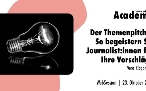 Der Themenpitch: So begeistern Sie Journalistinnen und Journalisten für Ihre Vorschläge / Ein Online-Seminar der news aktuell Academy - Foto: presseportal.de