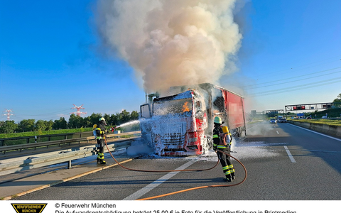 FW-M: Lkw-Brand auf Autobahn (A 99) - Foto: presseportal.de