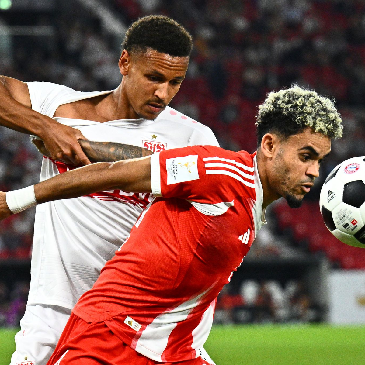 Neuer Bayern-Star: Luis Diaz (r) kam vom FC Liverpool. - Foto: Tom Weller/dpa