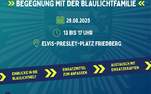 Mittelhessen: Wetterau: Respekt zeigen- Respekt erfahren- Begegnungen mit der Blaulichtfamilie am 29. August 2025 auf dem Friedberger Elvis-Presley-Platz - Foto: presseportal.de Mittelhessen: Wetterau: Respekt zeigen- Respekt erfahren- Begegnungen mit der Blaulichtfamilie am 29. August 2025 auf dem Friedberger Elvis-Presley-Platz - Foto: presseportal.de