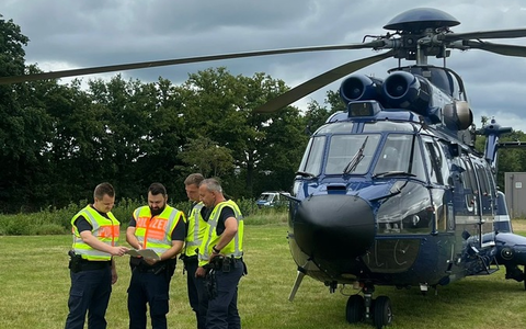BPOLD-H: Erneute Hubschraubersprungfahndung an der deutsch-niederländischen Grenze - Foto: presseportal.de