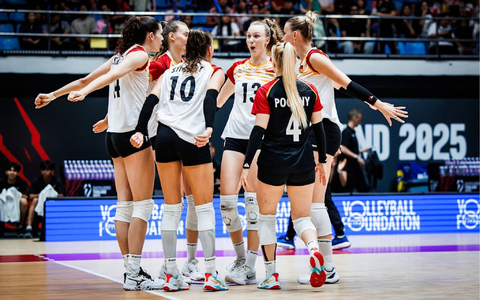 Zwei Spiele, zwei Siege: Die Deutschen stehen im Achtelfinale. - Foto: ---/Deutscher Volleyball-Verband /dpa