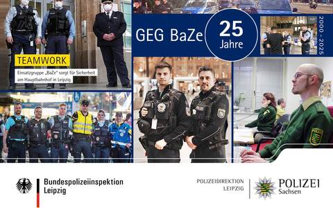 BPOLI L: Einladung zum Medientermin: Gemeinsam fĂŒr die Sicherheit im und um den Leipziger Hauptbahnhof - die Gemeinsame Einsatzgruppe Bahnhof-Zentrum (GEG BaZe) feiert 25-jĂ€hriges JubilĂ€um - Foto: presseportal.de BPOLI L: Einladung zum Medientermin: Gemeinsam fĂŒr die Sicherheit im und um den Leipziger Hauptbahnhof - die Gemeinsame Einsatzgruppe Bahnhof-Zentrum (GEG BaZe) feiert 25-jĂ€hriges JubilĂ€um - Foto: presseportal.de
