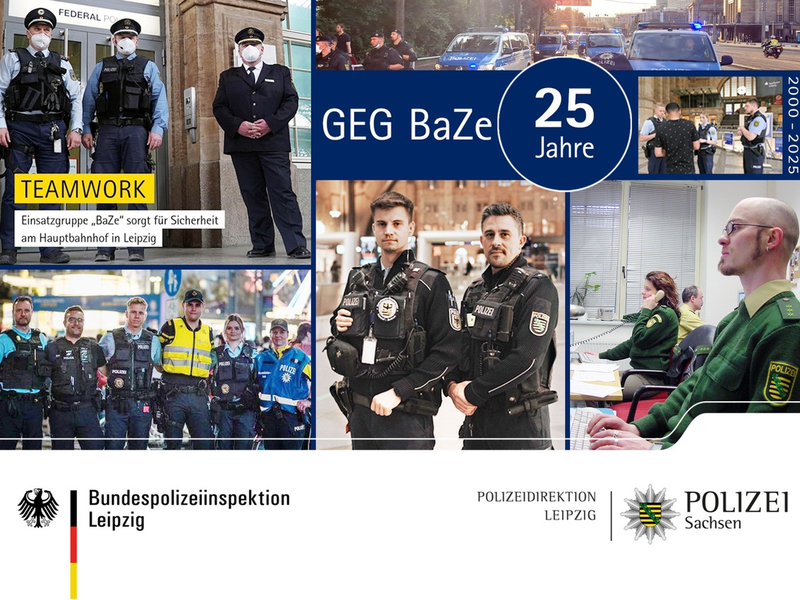 BPOLI L: Einladung zum Medientermin: Gemeinsam für die Sicherheit im und um den Leipziger Hauptbahnhof - die Gemeinsame Einsatzgruppe Bahnhof-Zentrum (GEG BaZe) feiert 25-jähriges Jubiläum - Foto: presseportal.de