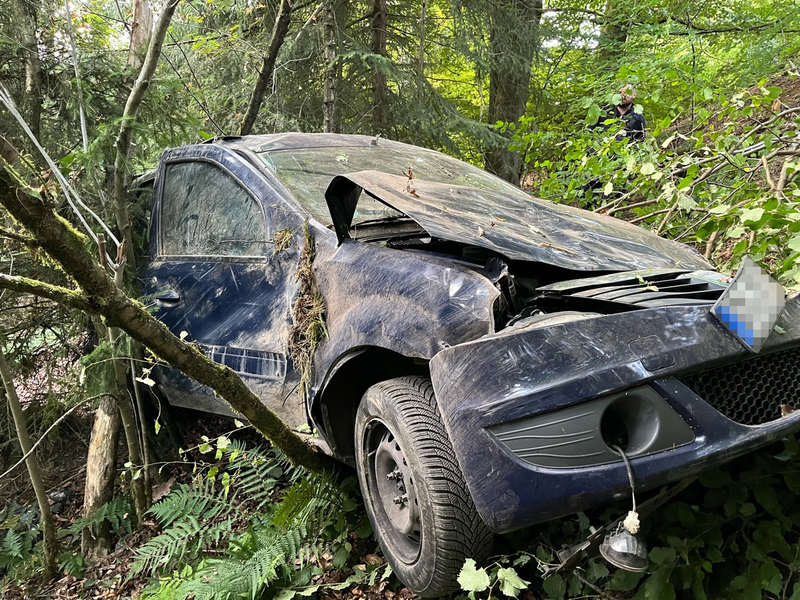 POL-GM: 64-Jähriger landet mit Auto im Dickicht - Foto: presseportal.de
