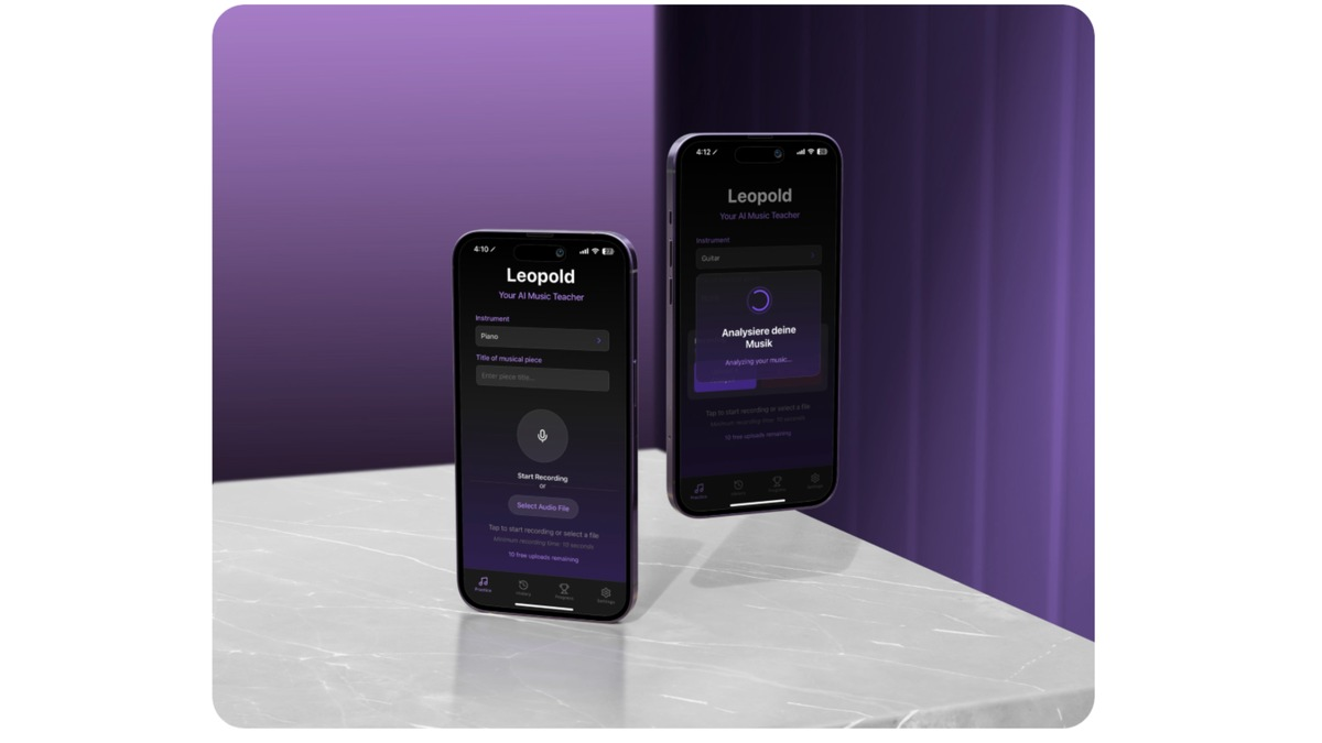 Weltneuheit: Die KI-App LEOPOLD unterstützt Amateurmusiker beim Üben: präzise Analysen, direktes Feedback und klare Hinweise machen das Einüben effizienter, motivierender und fördern Fortschritte - Foto: presseportal.de