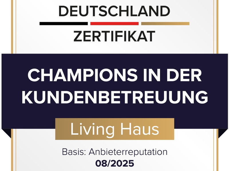 Living Haus ist Champion in der Kundenbetreuung 2025 / F.A.Z.-Institut kürt Living Haus für exzellente Service-Reputation - Foto: presseportal.de