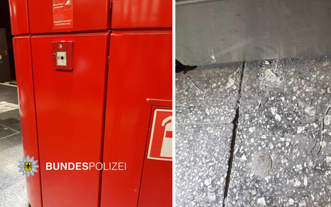 Bundespolizeidirektion München: Missbrauch von Nothilfeeinrichtungen Feuermelder nicht zum Flaschenöffnen da! - Foto: presseportal.de