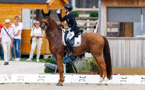  Katharina Hemmer überzeugte bei ihrem ersten EM-Ritt. - Foto: Stefan Lafrentz/Sportfotos Lafrentz/dpa