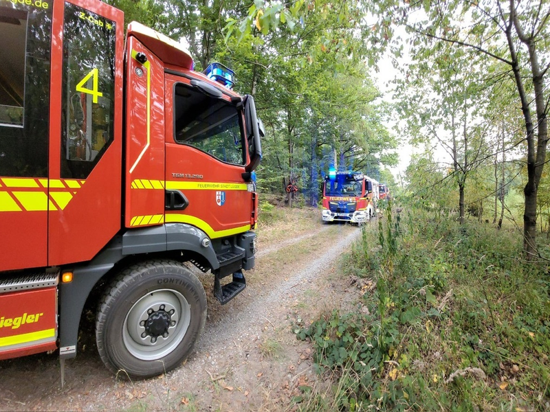 FW Lügde: Waldbrand zwischen Elbrinxen und Henkenbrink - Foto: presseportal.de