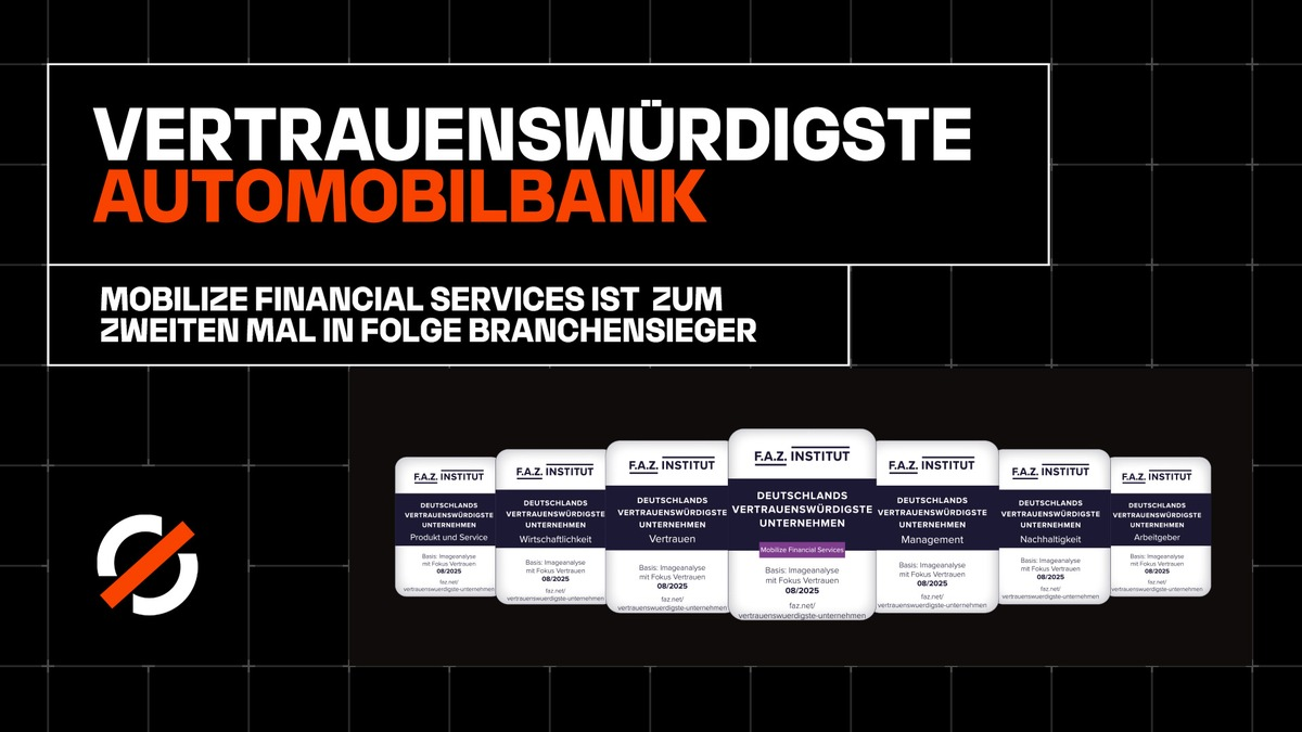 Deutschlands vertrauenswürdigste Unternehmen: Mobilize Financial Services auf Platz 1 der Autobanken - Foto: presseportal.de