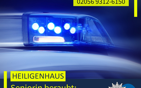 POL-ME: Seniorin beraubt: Polizei ermittelt - 2508109 - Foto: presseportal.de