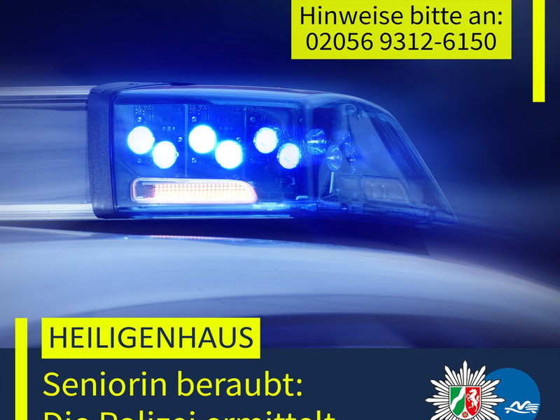 POL-ME: Seniorin beraubt: Polizei ermittelt - 2508109 - Foto: presseportal.de