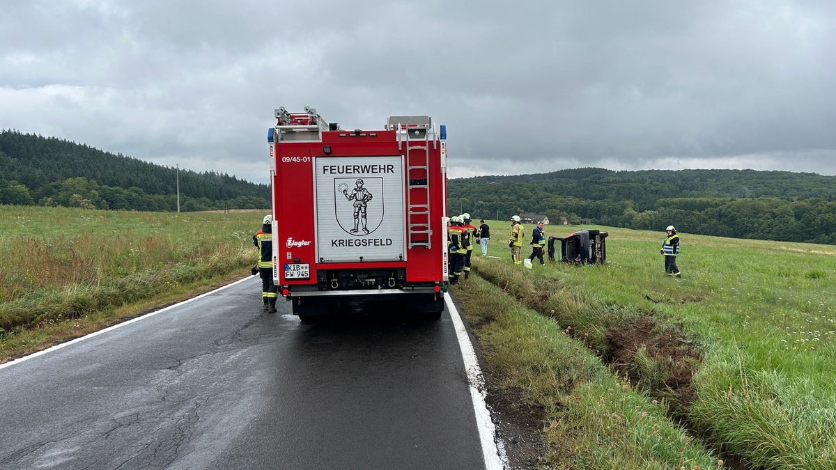 POL-PIROK: Fahrzeug kommt von der Fahrbahn ab und überschlägt sich - Foto: presseportal.de