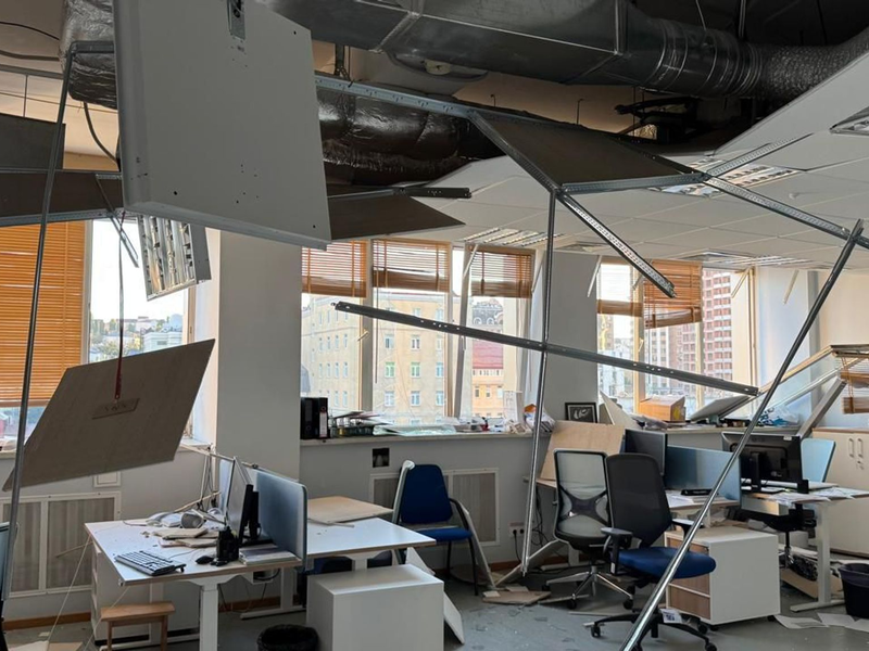 Büroräume der EU-Vertretung in Kiew wurden durch den russischen Angriff schwer beschädigt. (Archivbild) - Foto: EU delegation in Ukraine/dpa