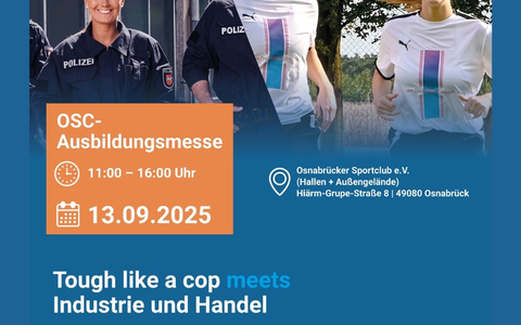 POL-OS: Tough like a cop? - Probiere es aus auf der Ausbildungsmesse beim Osnabrücker Sportclub am 13. September 2025, 11:00 - 16:00 Uhr - Foto: presseportal.de