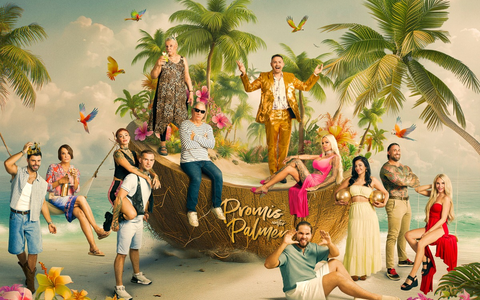 Martin Angelo Anoushka Renzi Edith Stehfest Eric Stehfest Silvia Wollny Claude-Oliver Rudolph Menderez Gina-Lisa Lohfink Dilara Kruse Kevin Wolter Franziska Temme Promis unter Palmen - Foto: Joyn/Gerhard Merzeder, presseportal.de