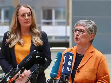 Katharina Dröge und Britta Haßelmann am 02.09.2025 - Foto: über dts Nachrichtenagentur