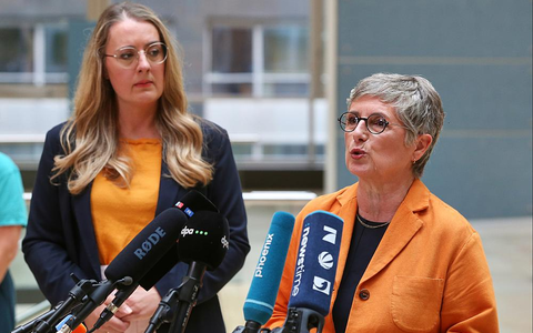 Katharina Dröge und Britta Haßelmann am 02.09.2025 - Foto: über dts Nachrichtenagentur