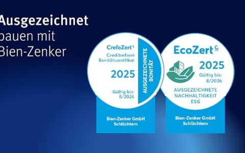Bien-Zenker bestätigt doppelte Stärke: CrefoZert und EcoZert auch 2025 verliehen - Foto: presseportal.de
