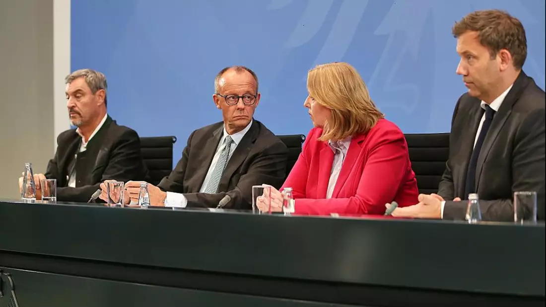 Söder, Merz, Bas und Klingbeil am 03.09.2025 - Bild: über dts Nachrichtenagentur