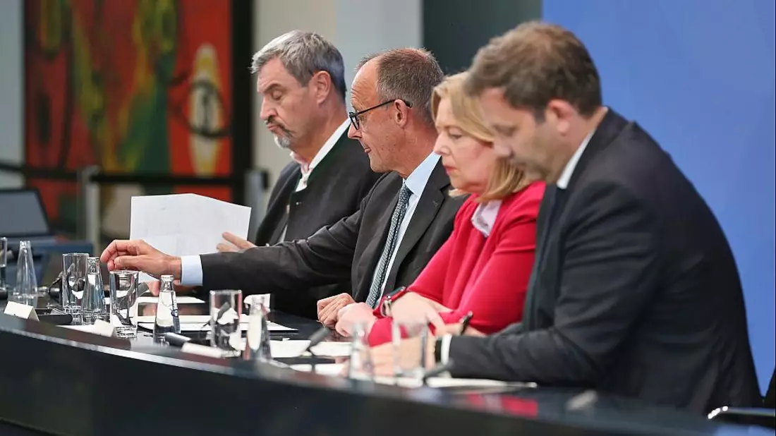 Söder, Merz, Bas und Klingbeil am 03.09.2025 - Bild: über dts Nachrichtenagentur