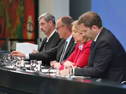 Söder, Merz, Bas und Klingbeil am 03.09.2025 - Foto: über dts Nachrichtenagentur