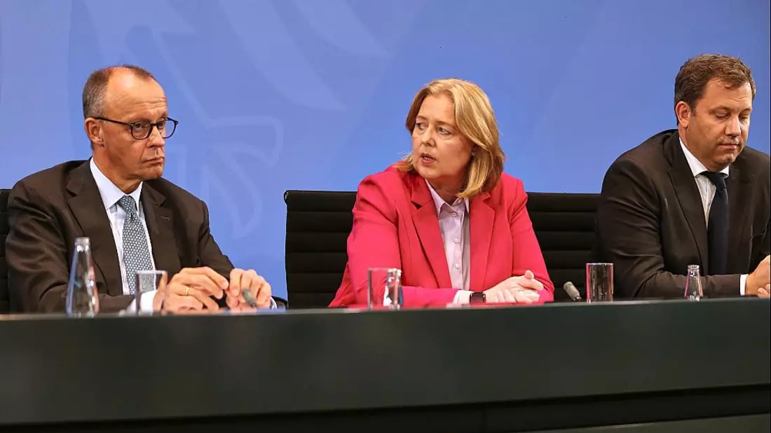Merz, Bas und Klingbeil am 03.09.2025 - Bild: über dts Nachrichtenagentur