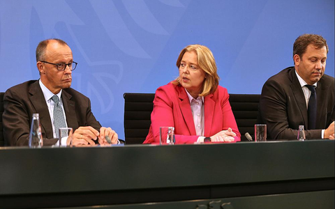 Merz, Bas und Klingbeil am 03.09.2025 - Foto: über dts Nachrichtenagentur