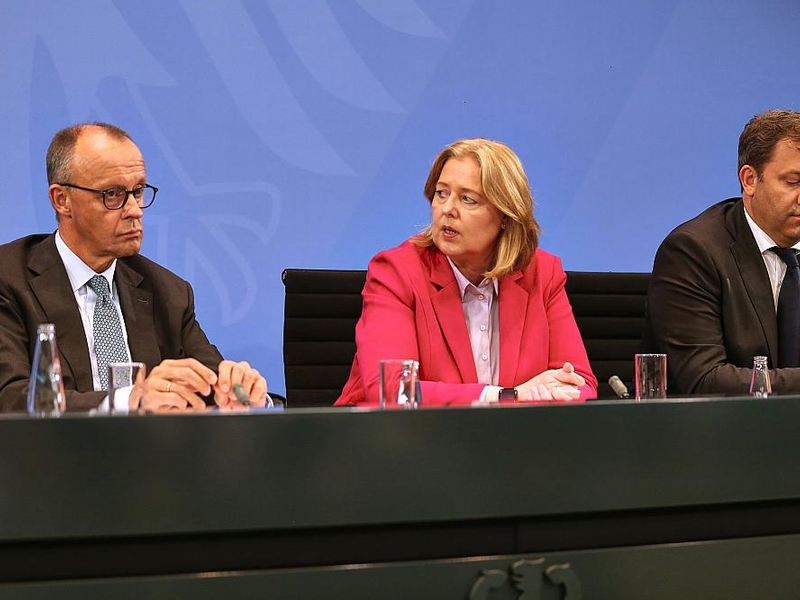 Merz, Bas und Klingbeil am 03.09.2025 - Foto: über dts Nachrichtenagentur