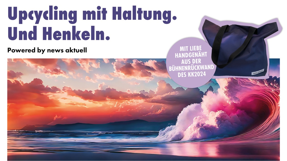 Wenn die Bühne zum Taschen-Unikat wird: news aktuell startet Upcycling-Aktion beim Kommunikationskongress 2025 - Foto: presseportal.de