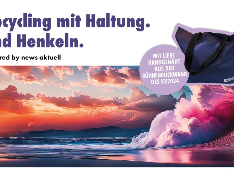 Wenn die Bühne zum Taschen-Unikat wird: news aktuell startet Upcycling-Aktion beim Kommunikationskongress 2025 - Foto: presseportal.de