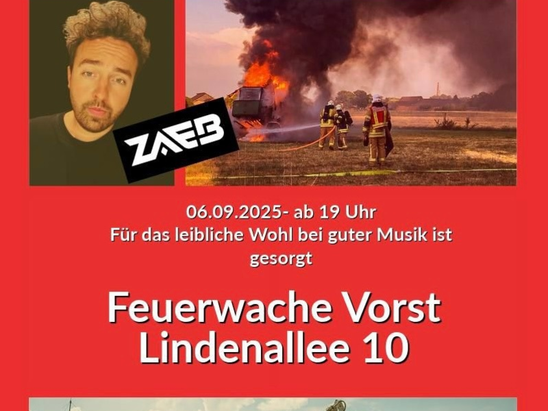 FW Tönisvorst: Der Löschzug Vorst läd bei freiem Eintritt zum Sommernachtstraum in die Feuerwache ein - Foto: presseportal.de