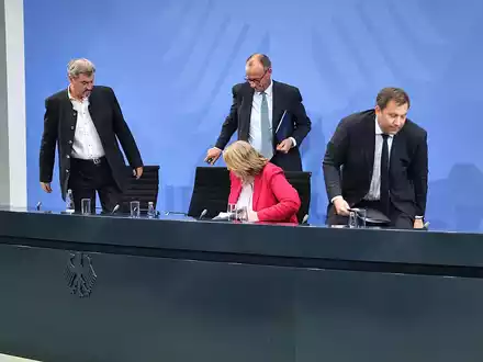 Söder, Merz, Bas und Klingbeil am 03.09.2025 - Foto: über dts Nachrichtenagentur