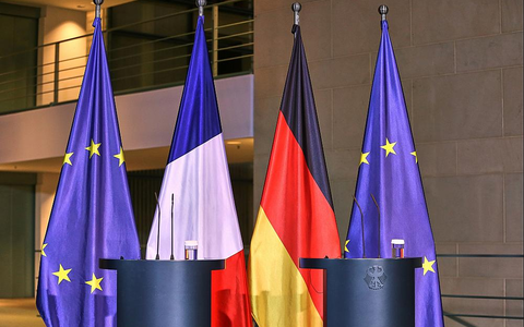 Fahnen von Frankreich, Deutschland und EU (Archiv) - Foto: über dts Nachrichtenagentur