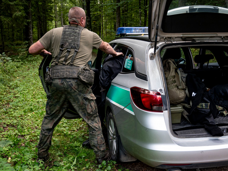 Immer wieder greifen polnischer Grenzschützer Menschen auf, die es über die Grenze nach Polen geschafft haben. (Archivbild) - Foto: Fabian Sommer/dpa