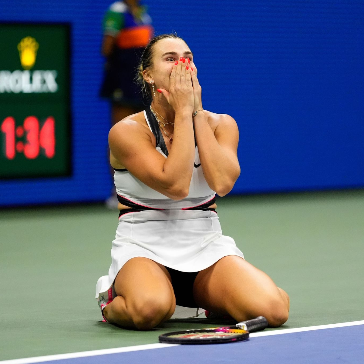 Amanda Anisimova kamen wie schon in Wimbledon die Tränen. - Foto: Yuki Iwamura/AP/dpa