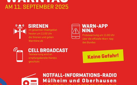 FW-MH: Bundesweiter Warntag am 11. September: Sirenen, Warn-Apps und Notfallradio in Mülheim - Foto: presseportal.de