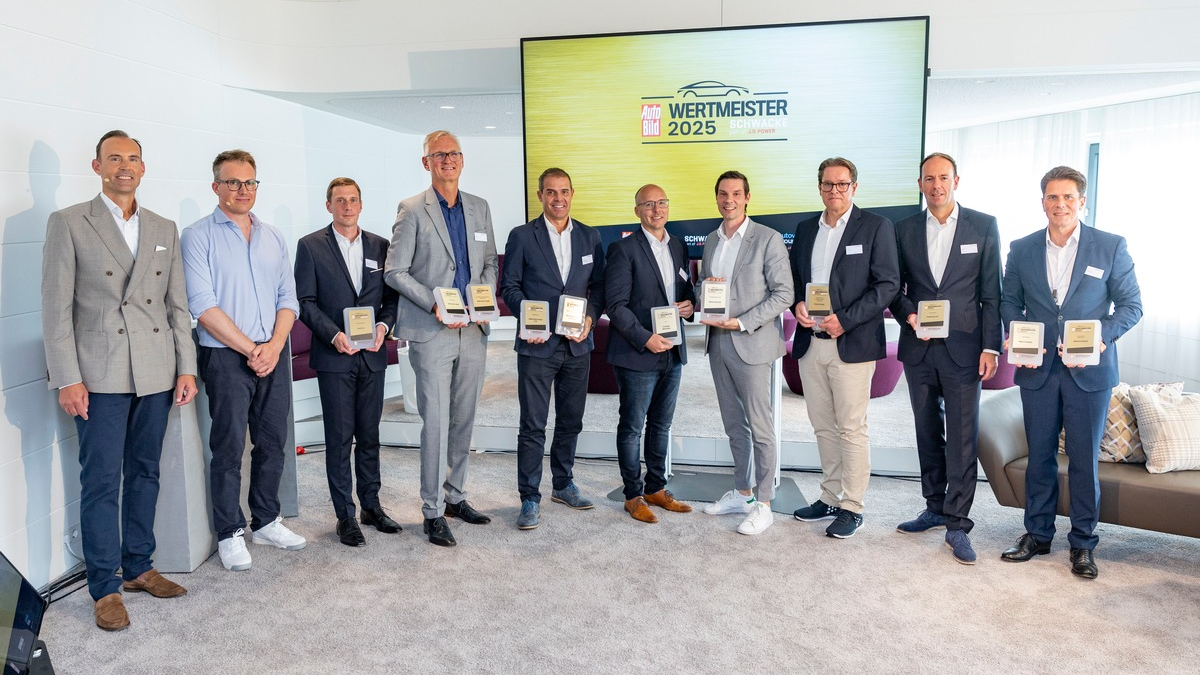 Wertmeister 2025: AUTO BILD und Schwacke küren auf der IAA München die wertstabilsten Autos / Die besten Wiederverkaufswerte in 11 Kategorien / Audi gewinnt dreifach / Elektroautos positiv im Trend - Foto: presseportal.de