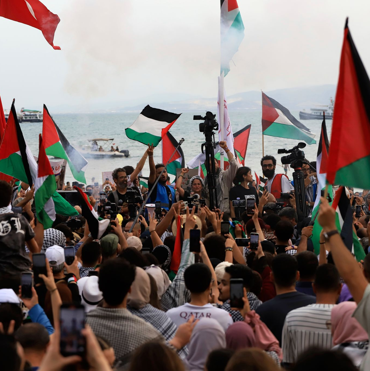Die «Global Sumud Flotilla» will die israelische Seeblockade des Gazastreifens durchbrechen und Hilfsgüter in den Küstenstreifen bringen. (Archivbild) - Foto: Anis Mili/AP/dpa