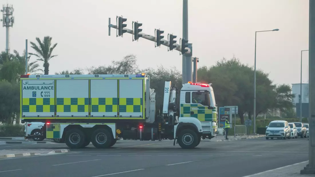 Sicherheitskräfte am Ort des israelischen Angriffs in Doha.  - Bild: Nikku/XinHua/dpa