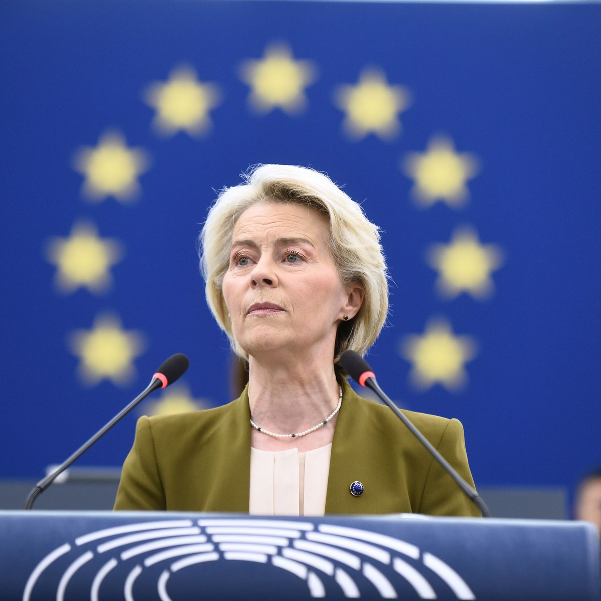 Während der Rede der Kommissionschefin kam es neben Applaus auch zu Buhrufen.  - Foto: Pascal Bastien/AP/dpa