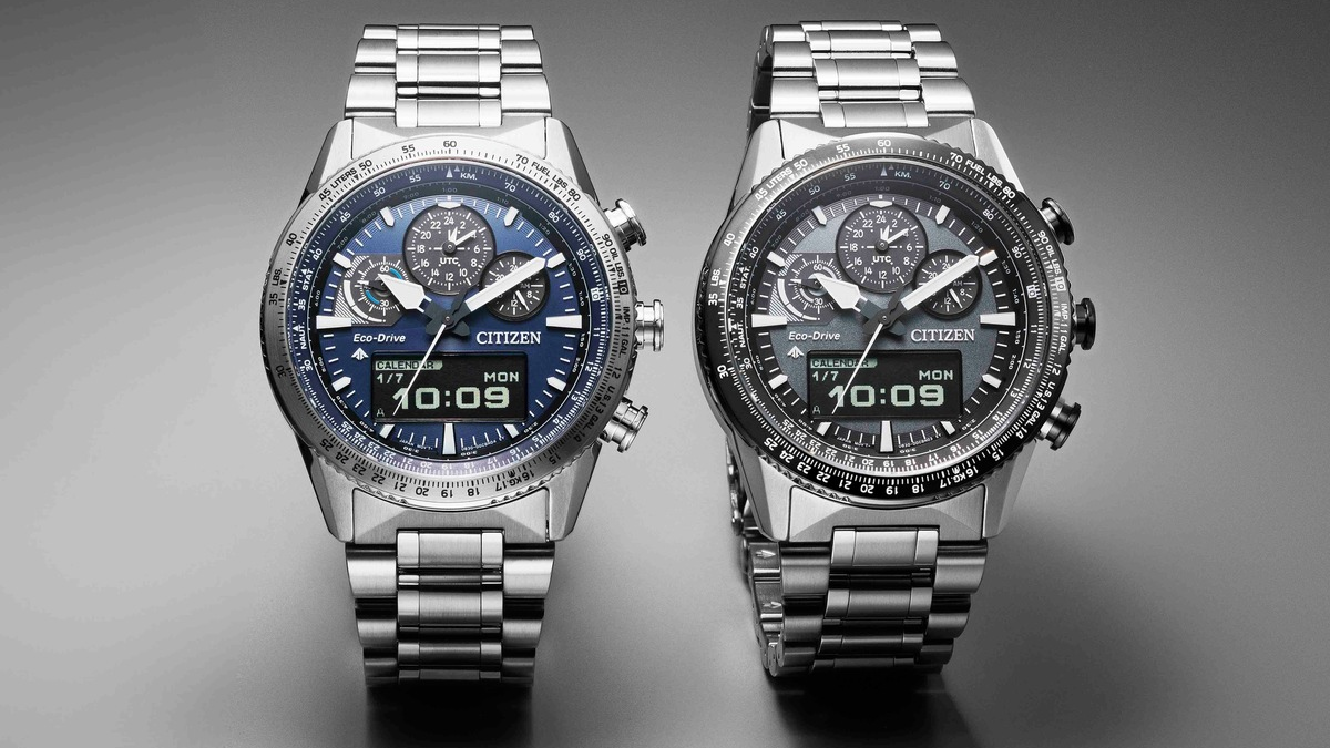 Cockpit am Arm: CITIZEN PROMASTER SKY U830 - neues Inhouse-Werk und hochauflösendes Digital-Display - Foto: presseportal.de